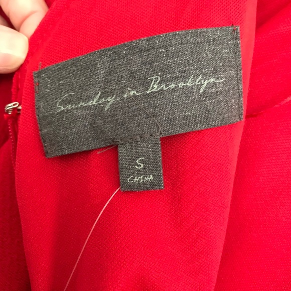 ANTHROPOLOGIE Sunday in Brooklyn Scalloped Fit and Flare Holiday Dress Red S - Picture 8 of 8